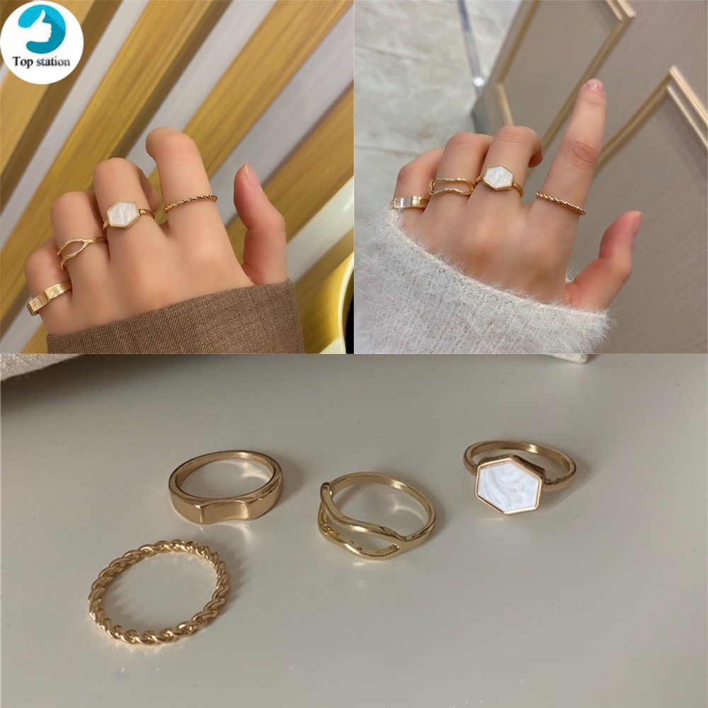 Bộ 4 nhẫn thiết kế đơn giản thời trang cho nữ