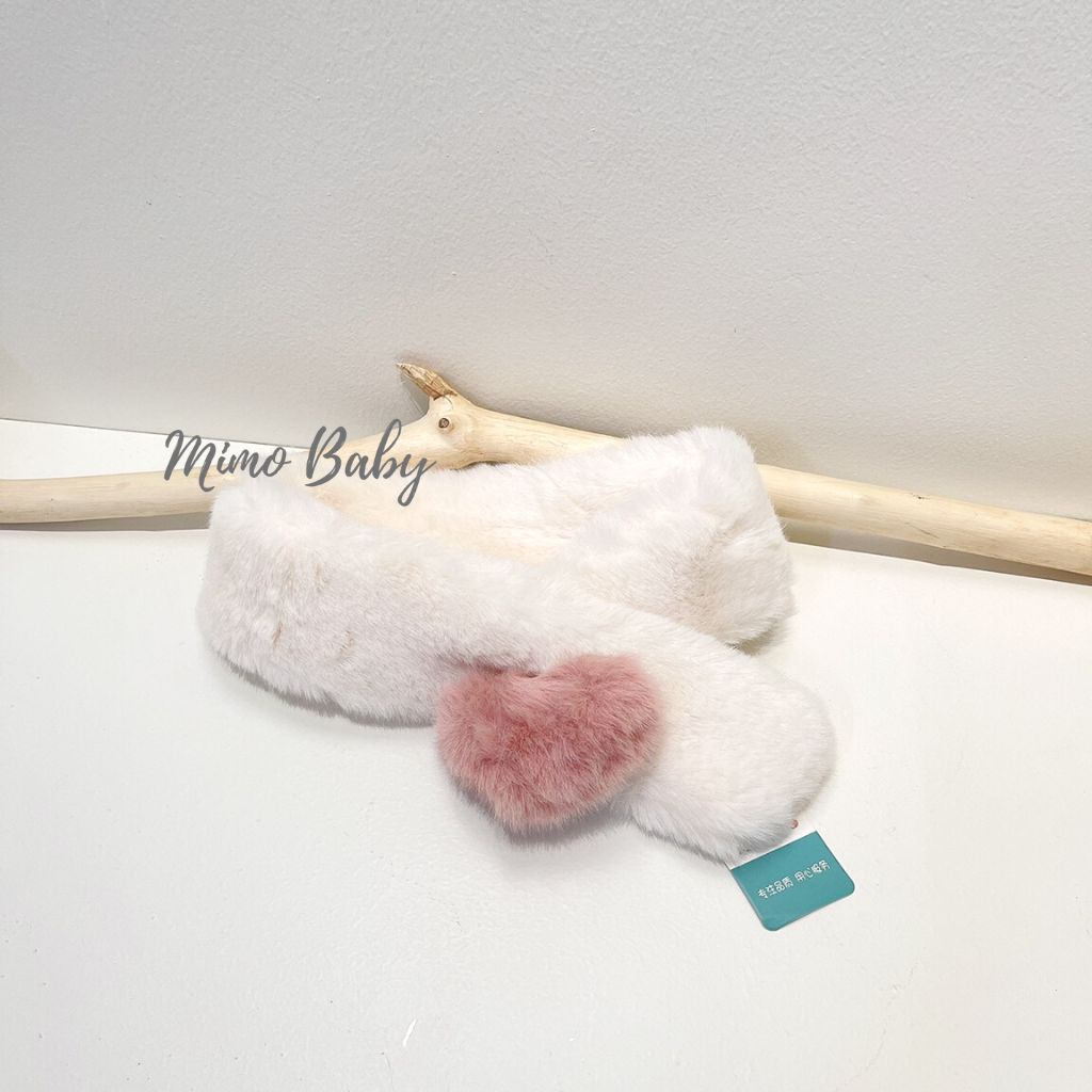 Khăn lông thỏ mềm mại hình trái tim xinh xắn cho bé KL152 Mimo Baby