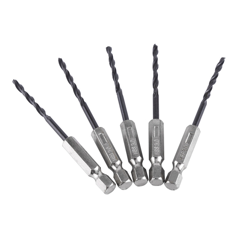 15 mũi khoan xoắn HSS 3mm 4mm 5mm màu đen chất lượng cao
