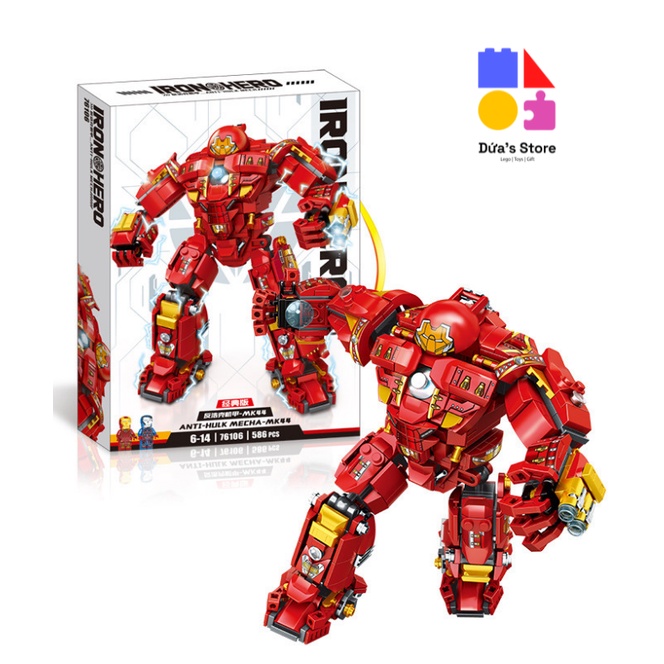 BỘ LẮP GHÉP IRONMAN MARK 44 - HULKBUSTER 586 CHI TIẾT KÈM 2 Minifigures