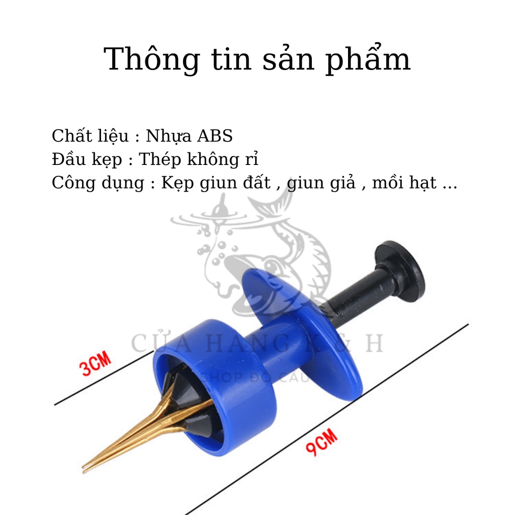 Dụng cụ kẹp hạt , kẹp giun đất , giun giả hỗ trợ cho câu đơn , câu đài
