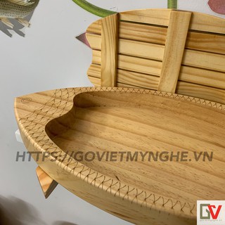 KHAY GỖ TRANG TRÍ SUSHI &SASHIMI HÌNH CON CÁ 50CM