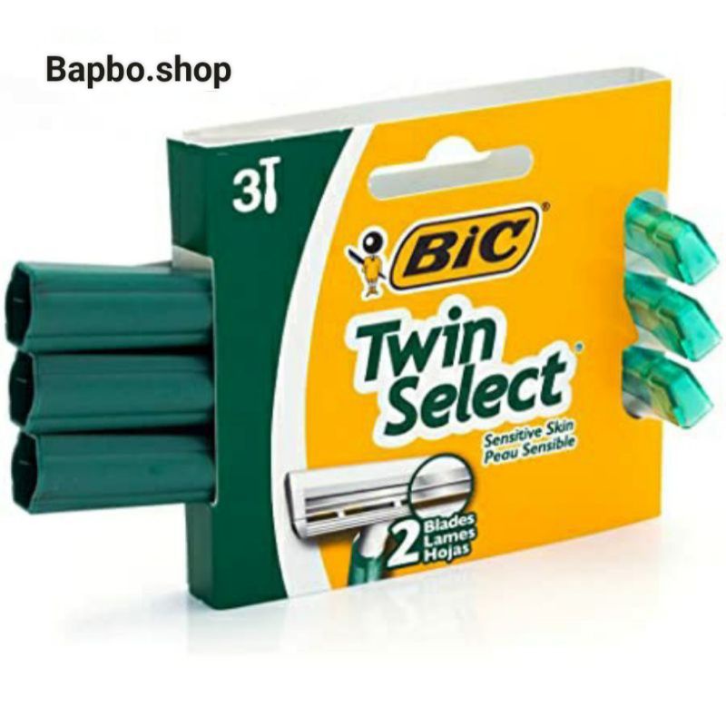 Dao cạo râu, lông tiện lợi Bic Twin Select (mỗi vỉ 3 cái/chiếc) của Mỹ