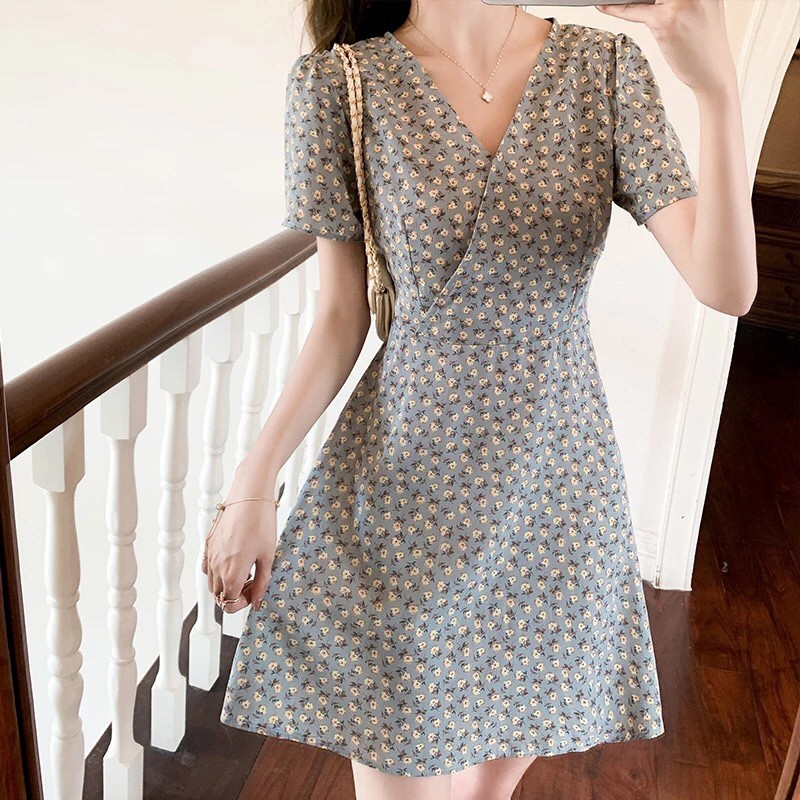 Váy voan tơ cao cấp bèo tiểu thư, đầm nữ cổ bèo màu be Emmei -v127 | BigBuy360 - bigbuy360.vn