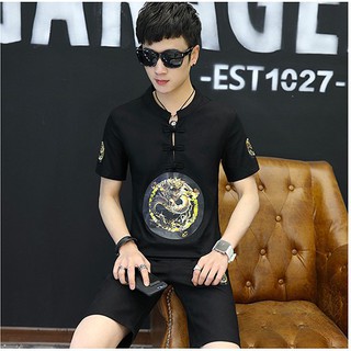 [FREESHIP99K] 💎[Tặng quà]Bộ quần áo hè nam hình rồng phong cách trung quốc -Giá Sỉ GIÁ SỈ