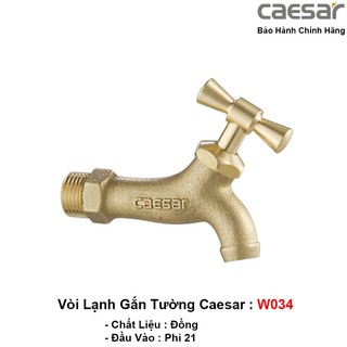Vòi lạnh gắn tường CAESAR W034 và W034-1 phi 21