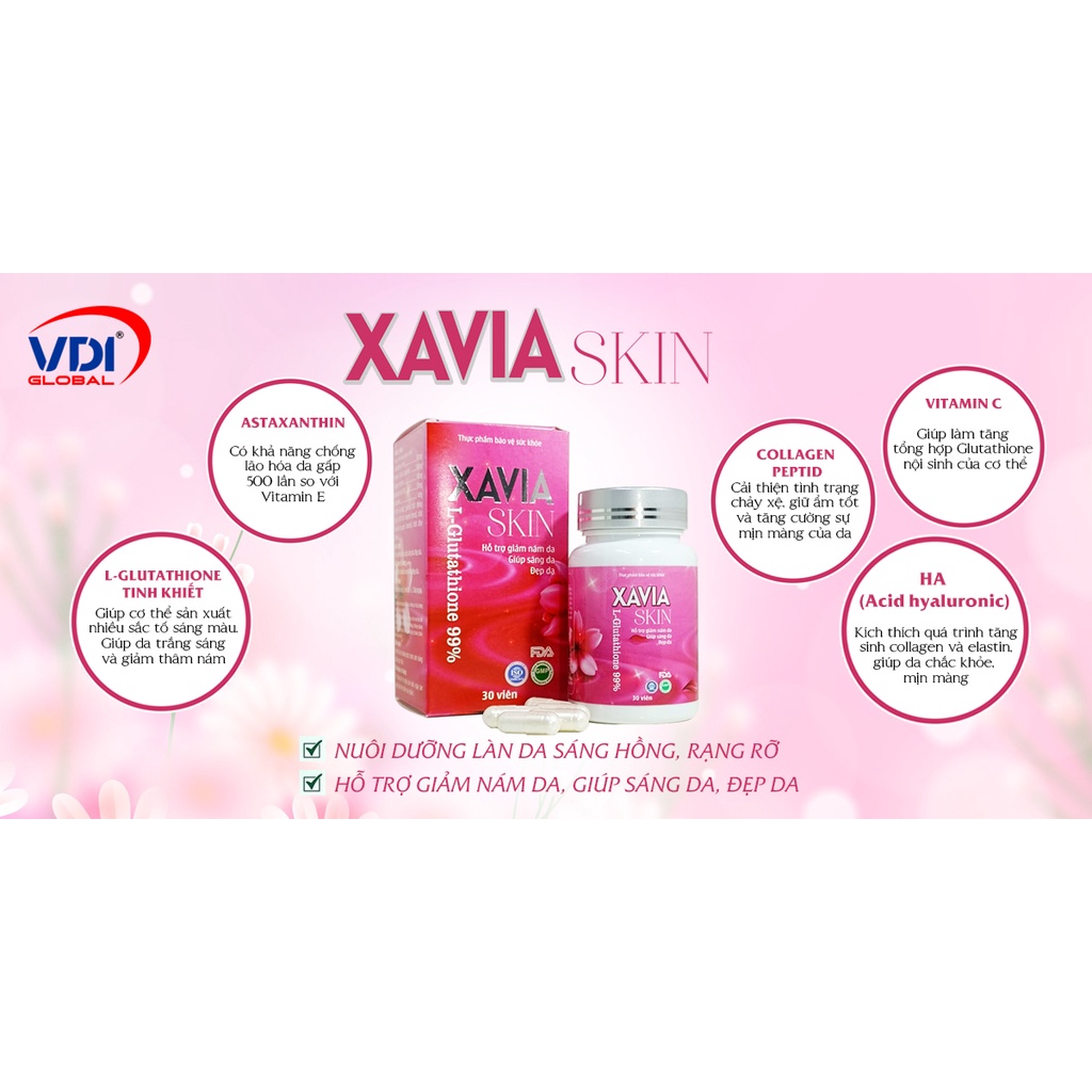 Viên Uống Trắng Da, Mờ Nám Xavia Skin