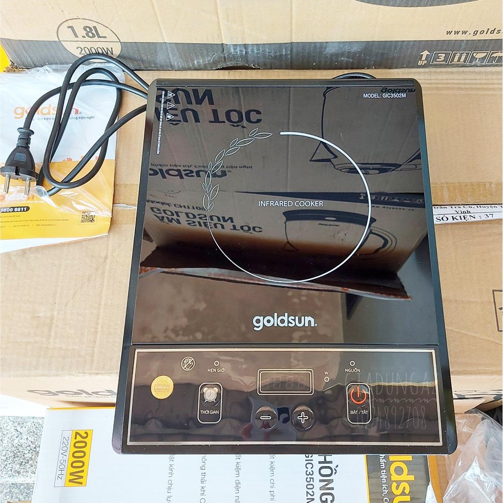 Bếp hồng ngoại Goldsun GIC3502M công suất 2000W dùng cho mọi loại nồi chảo - Hàng chính hãng, bảo hành 12 tháng