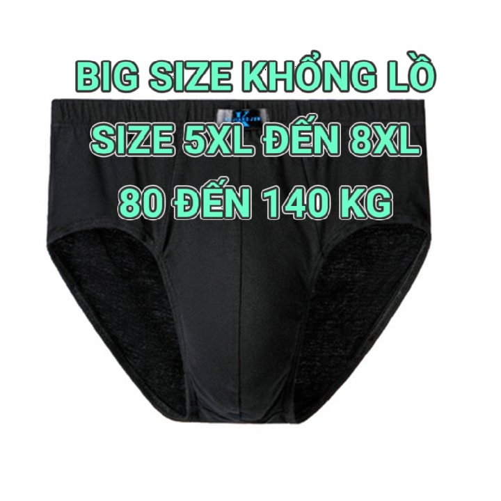 Quần lót nam tam giác cotton thoáng khí thoải mái BIG SIZE 5XL ĐẾN 8XL (80 đến 150KG) quần sịp nam quần lót nam cao cấp