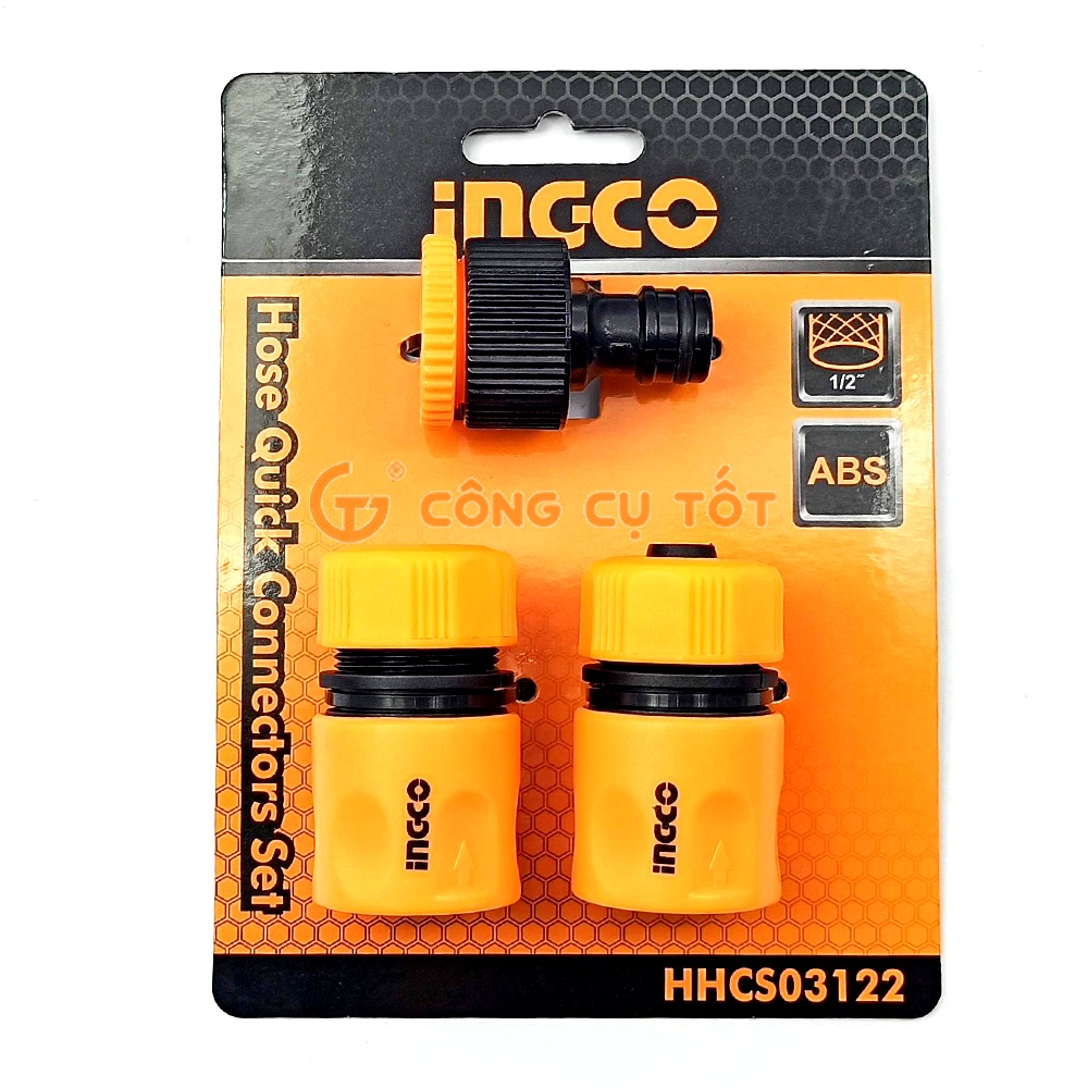 Bộ 3 đầu nối nhanh máy xịt rửa Ingco HHCS03122