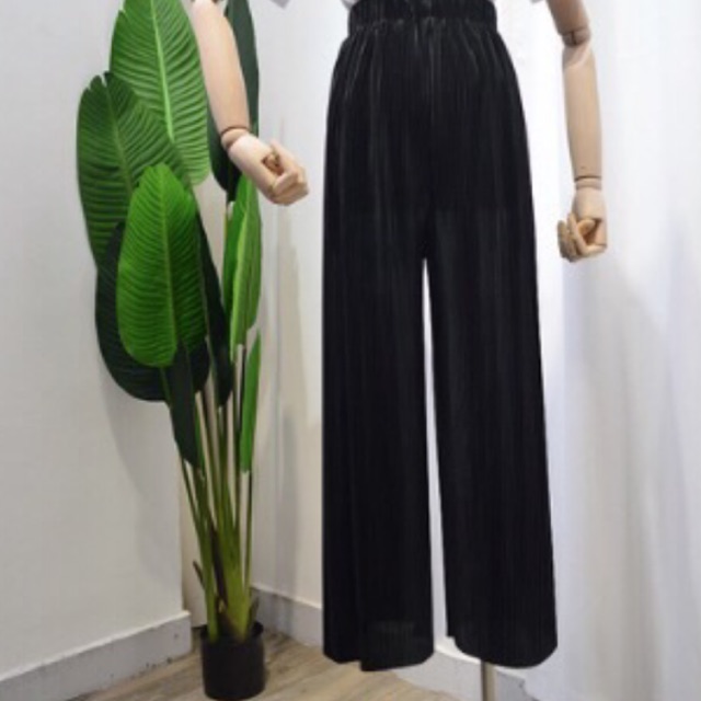 Quần ống rộng xếp li