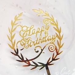 10 cái cắm chữ mica Happy Birthday chúc mừng sinh nhật họa tiết vòng quanh dùng để trang trí bánh