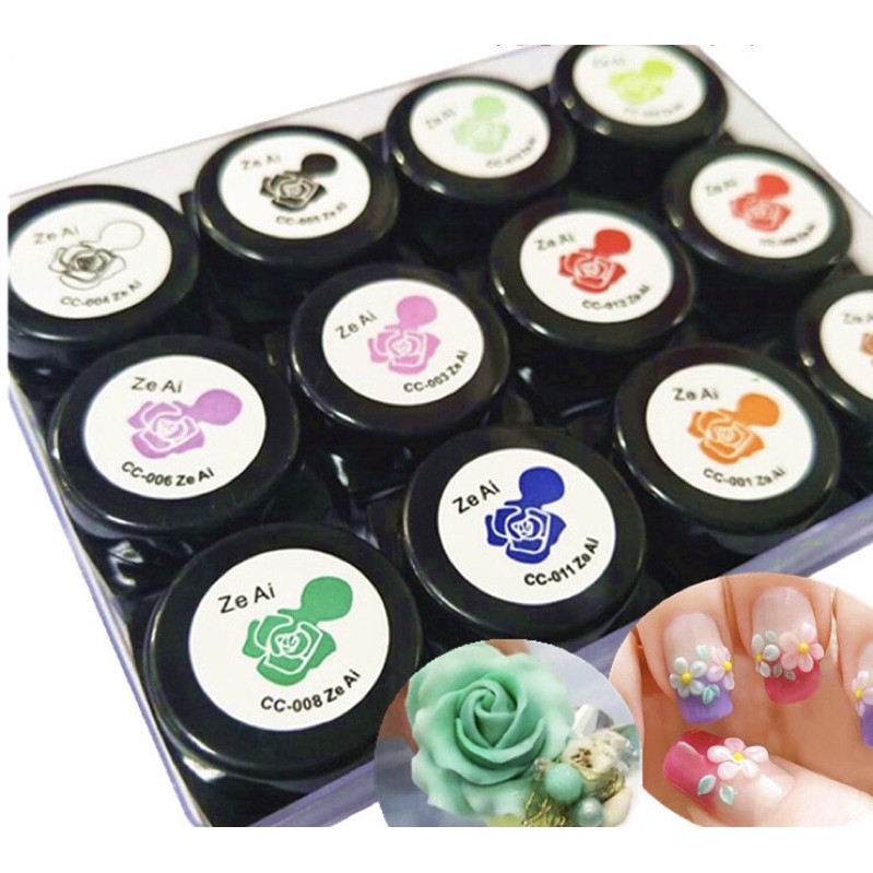 set gel khô nặn hoa 3D không cần lưu huỳnh - gel nặn tạo hình tạo khuôn thú