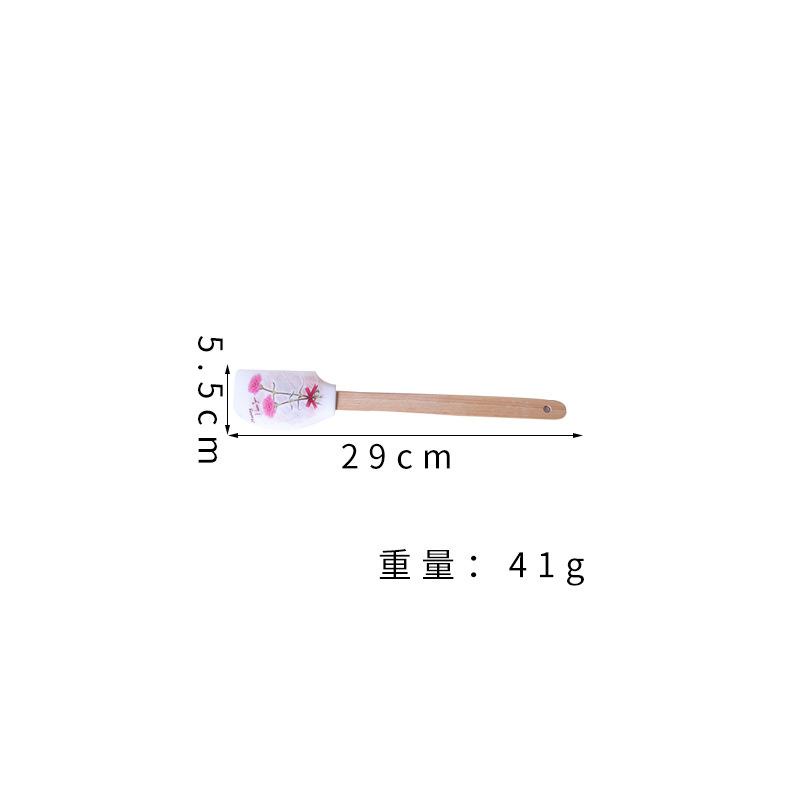 Spatula vét bột cán gỗ YW1359 ⚡ HÀNG CAO CẤP ⚡ vét bột có cán tay cầm gỗ, đầu vét bằng chất liệu silicon