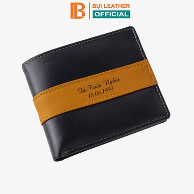 Ví nam khắc tên theo yêu cầu da bò Nappa  V112- Bụi leather- Bóp da nam cao cấp Bảo hành 12 tháng