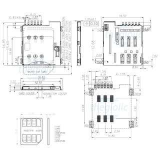 Khe Cắm MicroSim 6Pin Push-Push V1