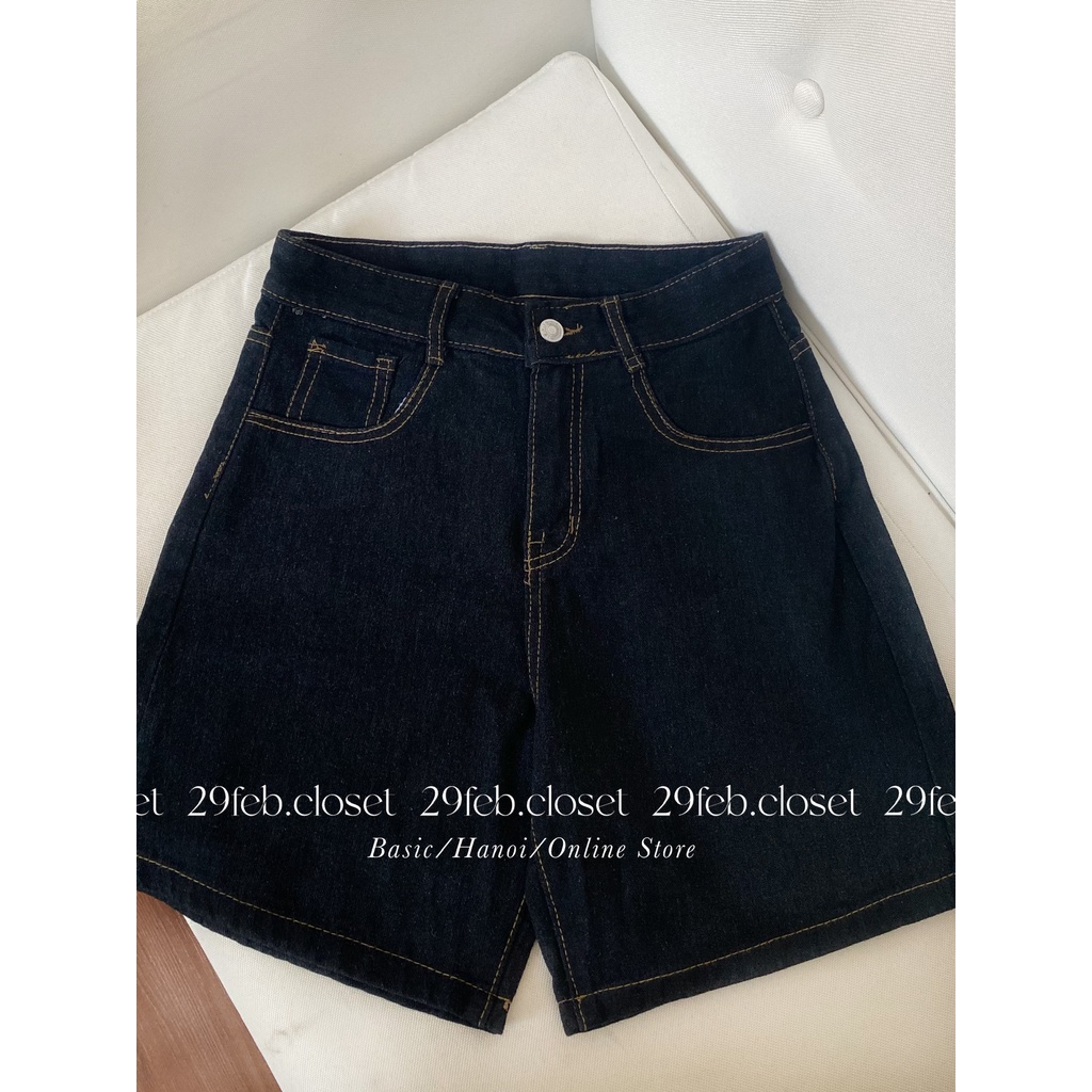 Quần short jeans viền chỉ - 29feb.closet - Q32