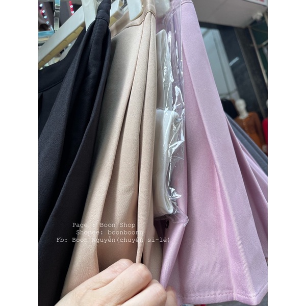 CHÂN VÁY XẾP LY THÊU ONG CHẤT VẢI XỊN DÀY DẶN CÓ LÓT HÀNG QUẢNG CHÂU MS17728