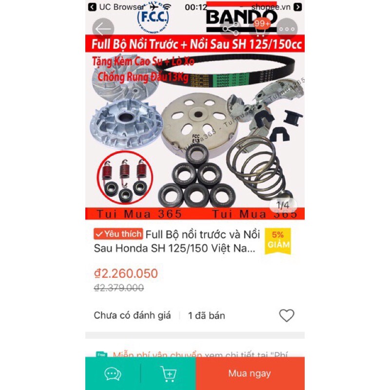 Full bộ nồi Sh Việt 125/150