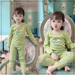 Bộ quần áo trẻ em dài tay in hình trái cây cho bé trai và bé gái từ 7-17kg N60
