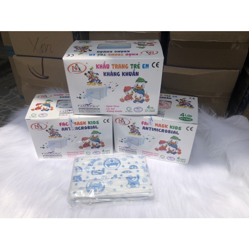 Hộp 50 cái khẩu trang y tế cho bé/khẩu trang y tế trẻ em ,4 lớp
