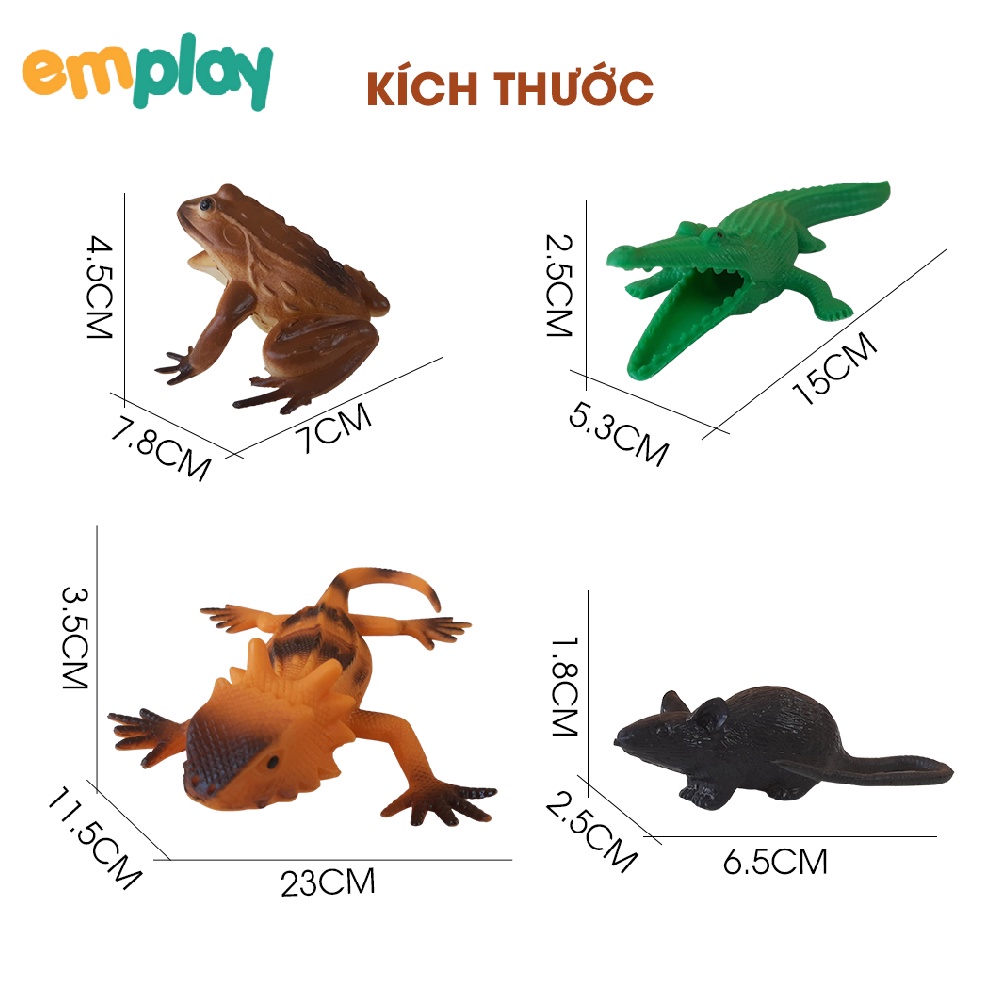 Bộ đồ chơi động vật rừng xanh Pikaboo gồm 10 con vật và 1 bụi cây cho bé học về các loài động vật hoang dã rất sinh động