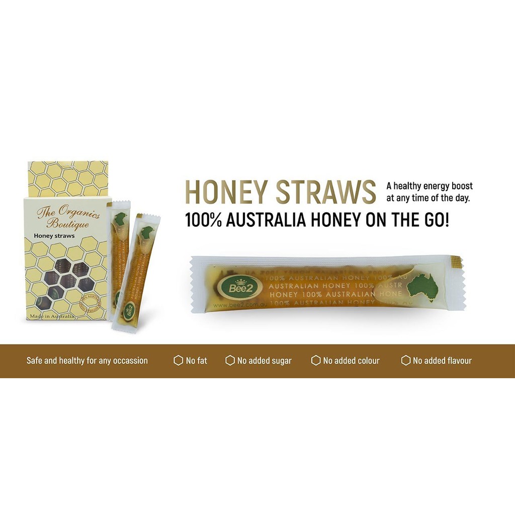 [CHÍNH HÃNG] Mật ong MANUKA dạng gói tiện lợi cao cấp HỘP 15 GÓI BEE2 MANUKA HONEY STRAW MGO 550+