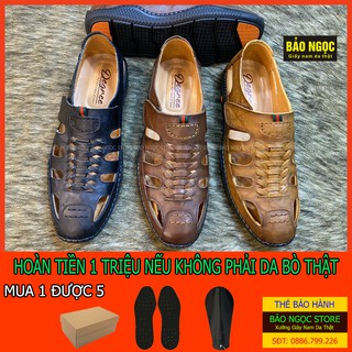 Giày Rọ Nam Cao Cấp💥Giày Hè Nam Da Bò Thoáng Mát💥Da Bò Thật 100%✅ Mã TH3558
