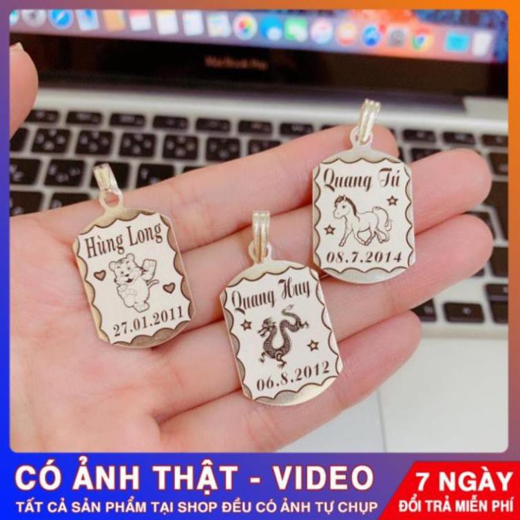 Mặt bạc khắc tên♦️Mặt khắc dầy dặn khắc thông tin 2 mặt