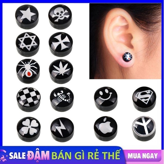Bông Tai Nam Nữ Nam Châm Cá Tính