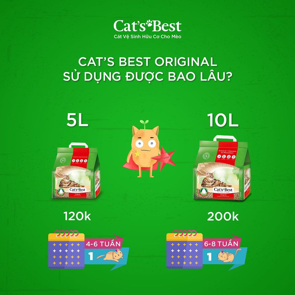 CÁT VỆ SINH CAT'S BEST ORIGINAL 10L (4.3kg)