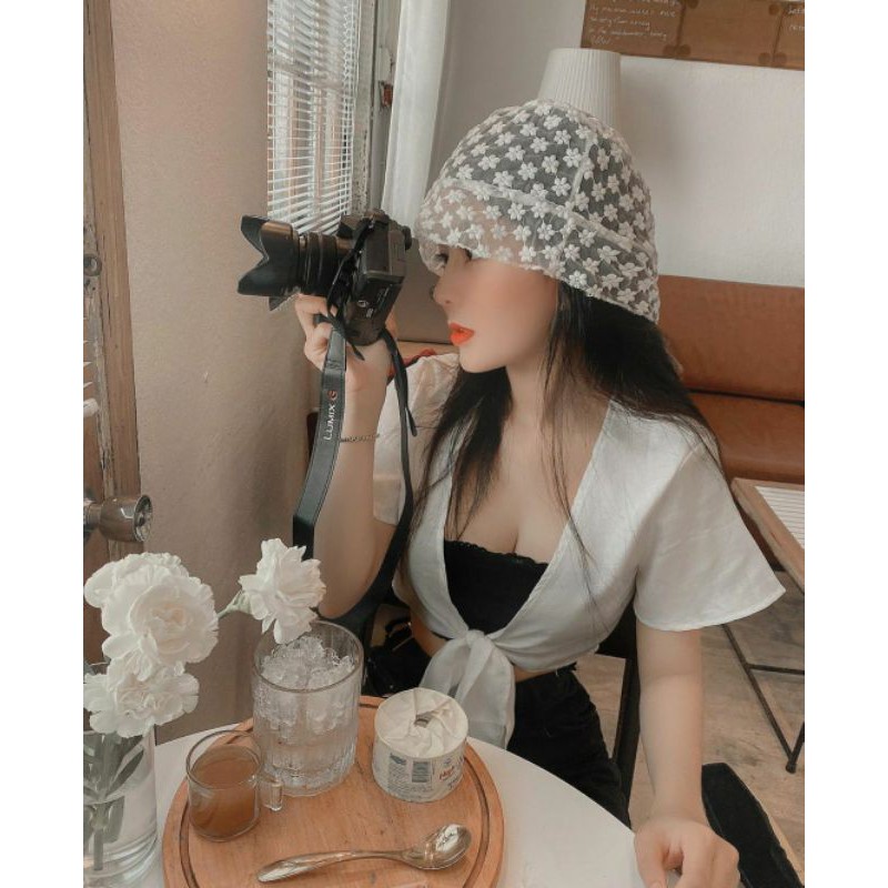 Mũ Vải Voan Thêu