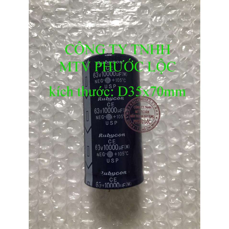 TỤ HÓA 63V-10000UF- Rubycon