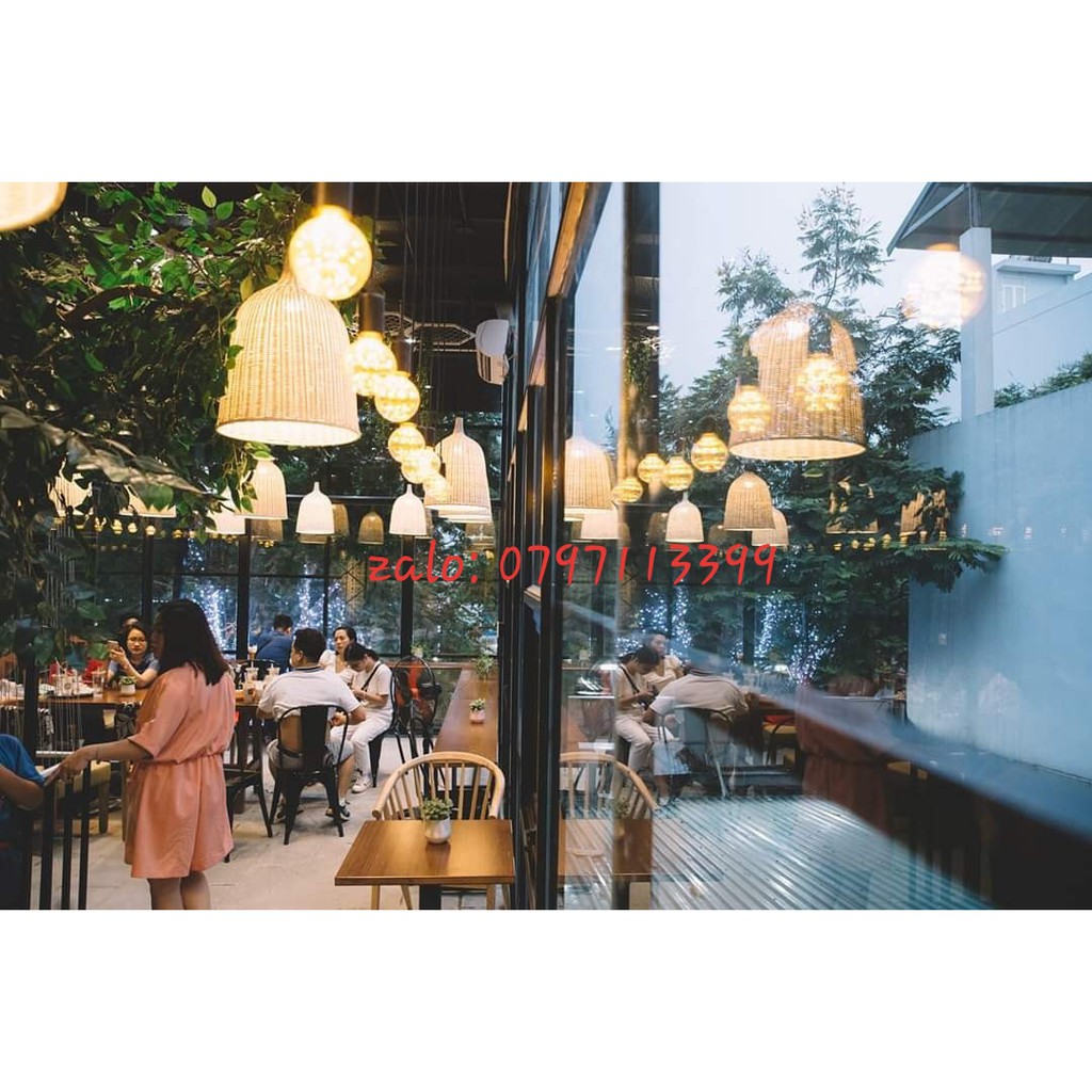 Đèn mây tre, đèn trang trí quán the coffee house