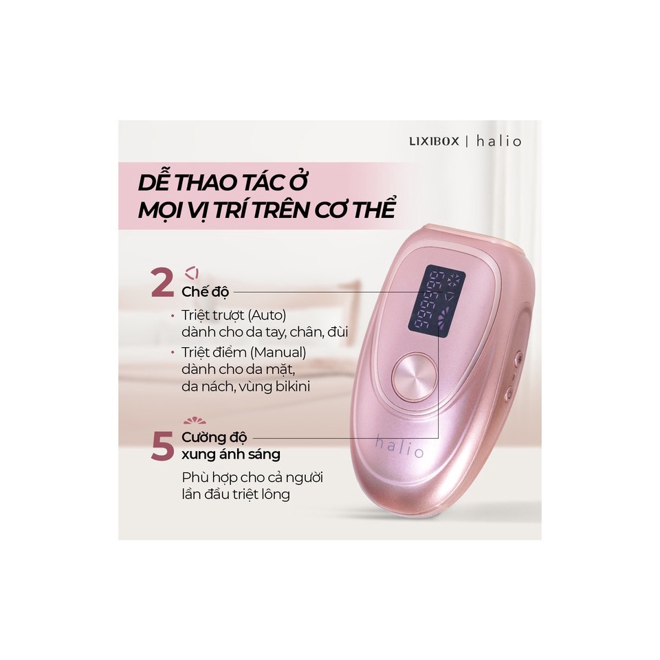 Máy Triệt Lông Lạnh Cá Nhân Halio IPL Cooling Hair Removal Device - Hàng chính hãng - Bảo hành 12 tháng