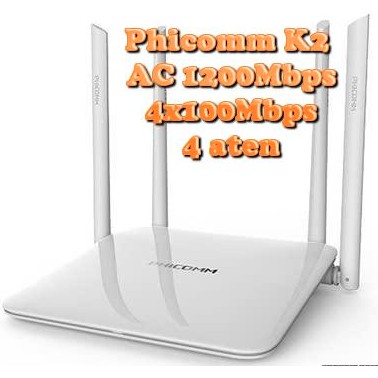 Bộ phát wifi Phicomm K2 chuẩn AC1200 2 băng tần 4 anten chịu tải cao cực kỳ ổn định hỗ trợ Padavan/Openwrt Gocloud