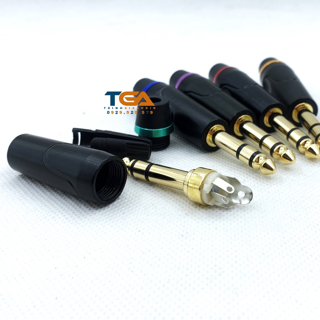 Jack rắc 6ly hàn dây  Stereo 3 khấc, 5 màu