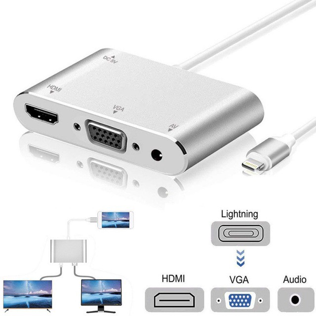 Cáp điều hợp 3 trong 1 cổng Lightning sang HDMI / VGA / AV dành cho iPhone iPad