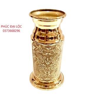 Ống hương thẳng bằng đồng cao 22-25 cm - Đồ thờ phụng cao cấp bằng đồng
