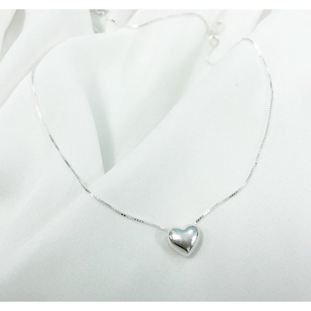 Dây Chuyền Bạc Nữ Trái Tim Phồng Cực Xinh Bạc Ta Cao Cấp