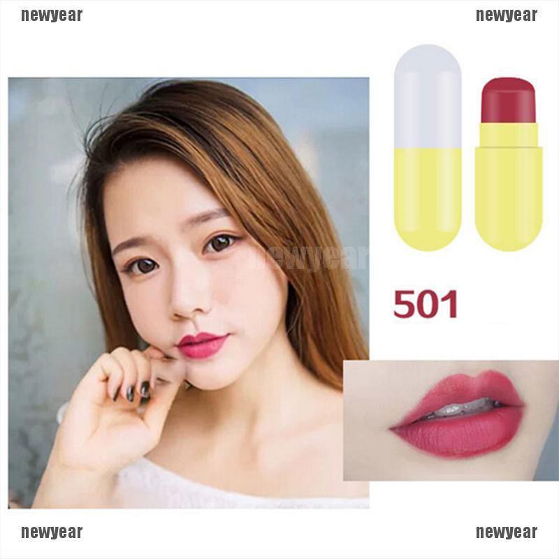 [Hàng mới về] Set 5 son môi thỏi mini hình viên thuốc con nhộng chống thấm nước chống dính cốc dưỡng ẩm hiệu quả | BigBuy360 - bigbuy360.vn