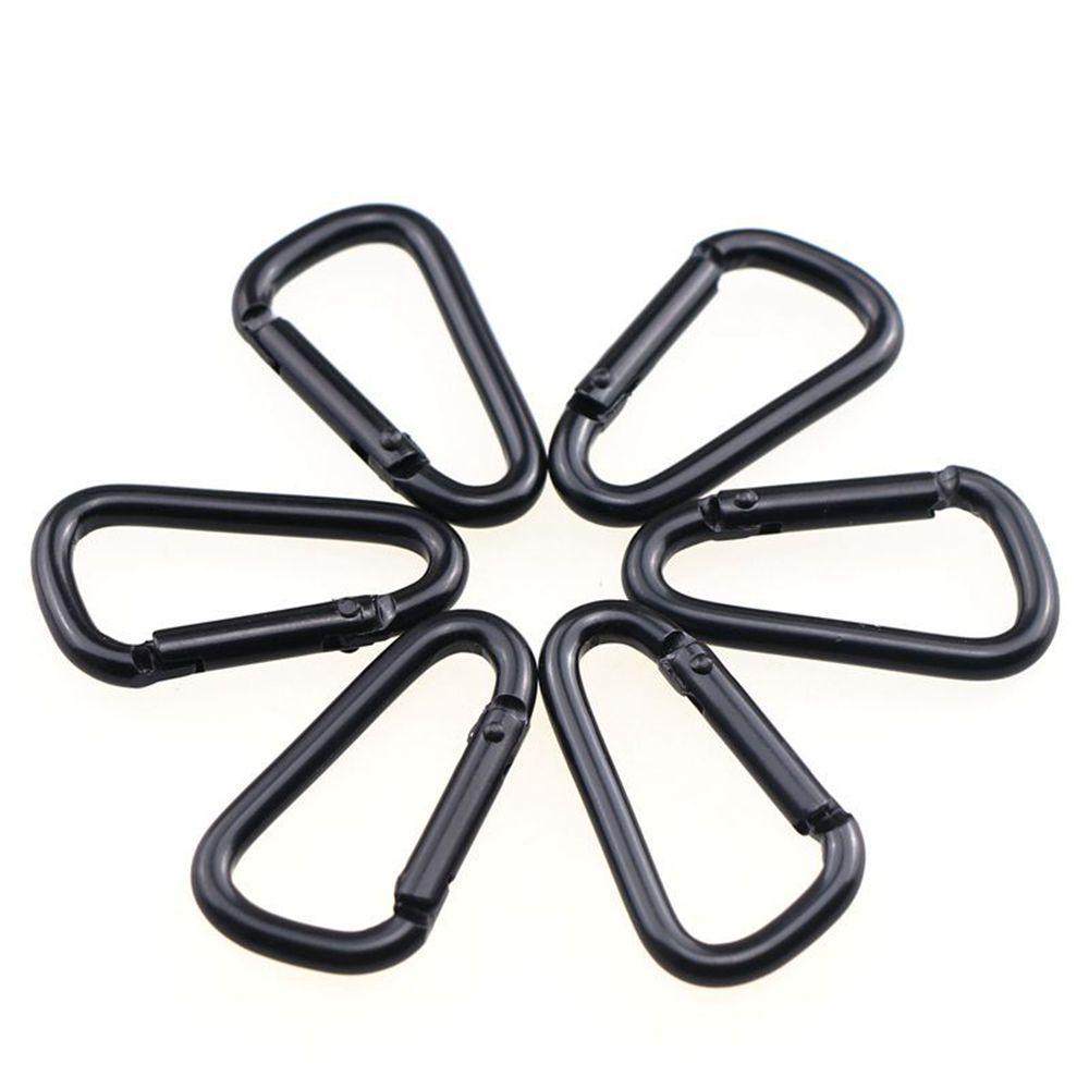 Móc Khóa Carabiner Hình Chữ D Bằng Hợp Kim Nhôm Màu Đen