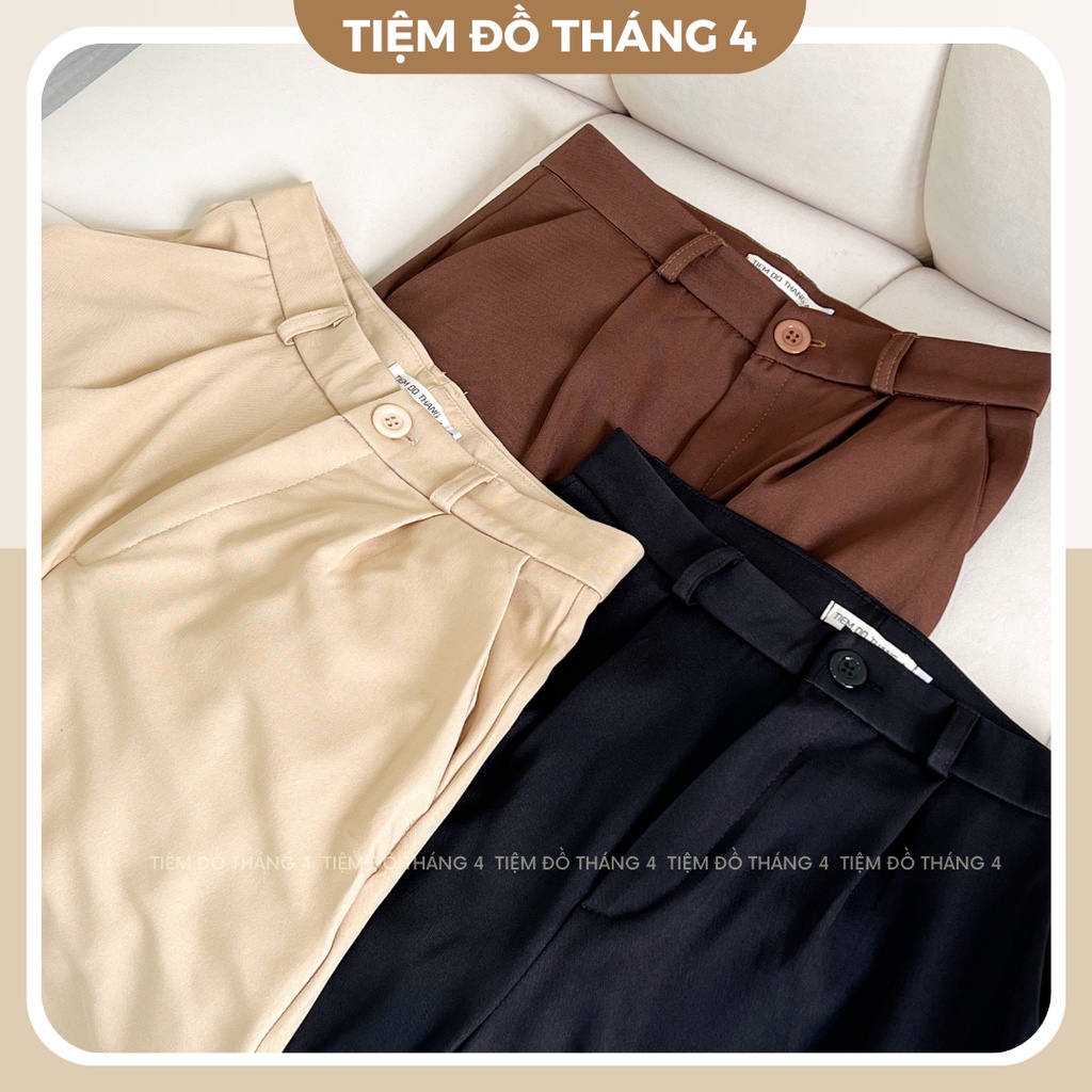 Quần Tây Ống Rộng Cạp Cao, Chất Vải Bố Thái Mịn Và Mát Tạo Độ Rũ SPANT CULOTE