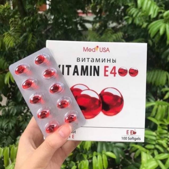Viên Uống đẹp da Vitamin E Đỏ 4000mcg, Aloe vera 500mg chống lão hóa - Hộp 100 viên chống lão hóa da | BigBuy360 - bigbuy360.vn