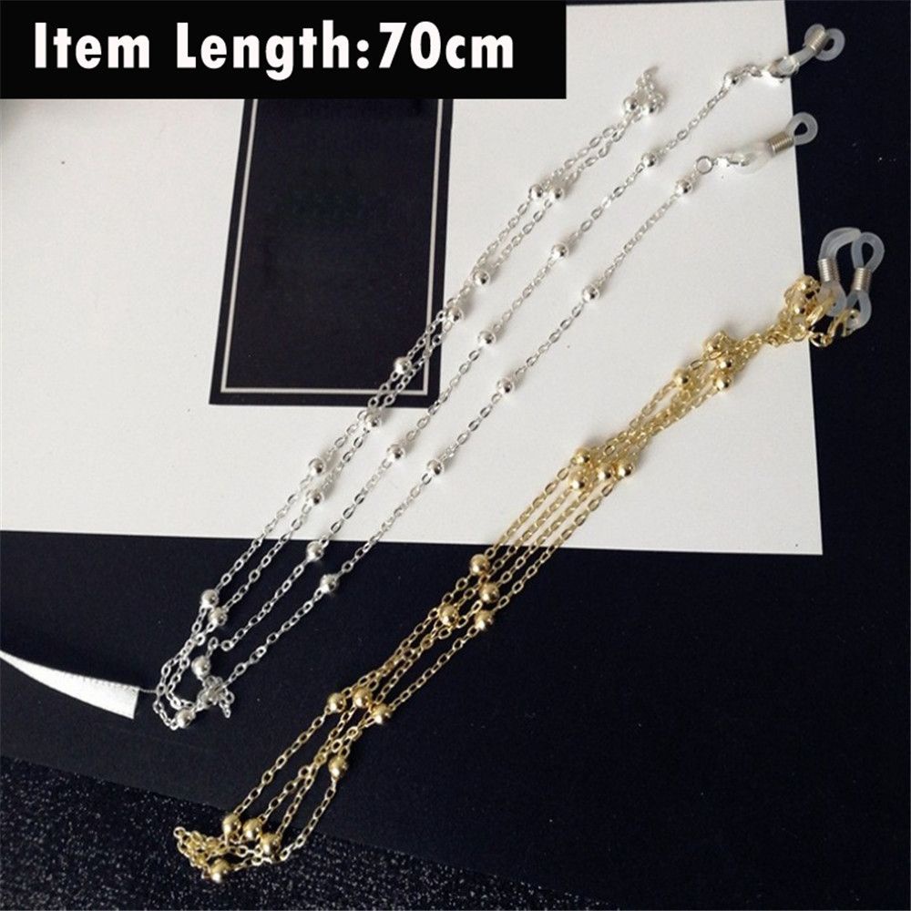 Dây đeo gắn mắt kính đính hạt kim loại phong cách cổ điển đơn giản thời trang