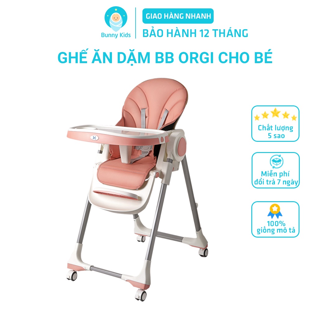 Ghế Ăn Dặm Cao Cấp Bellybaby Cho Bé Phiên Bản Nâng Cấp 2022, Gấp Gọn,Ngả Lưng 160 Độ, Bàn Ăn Rộng, Có Bánh Xe