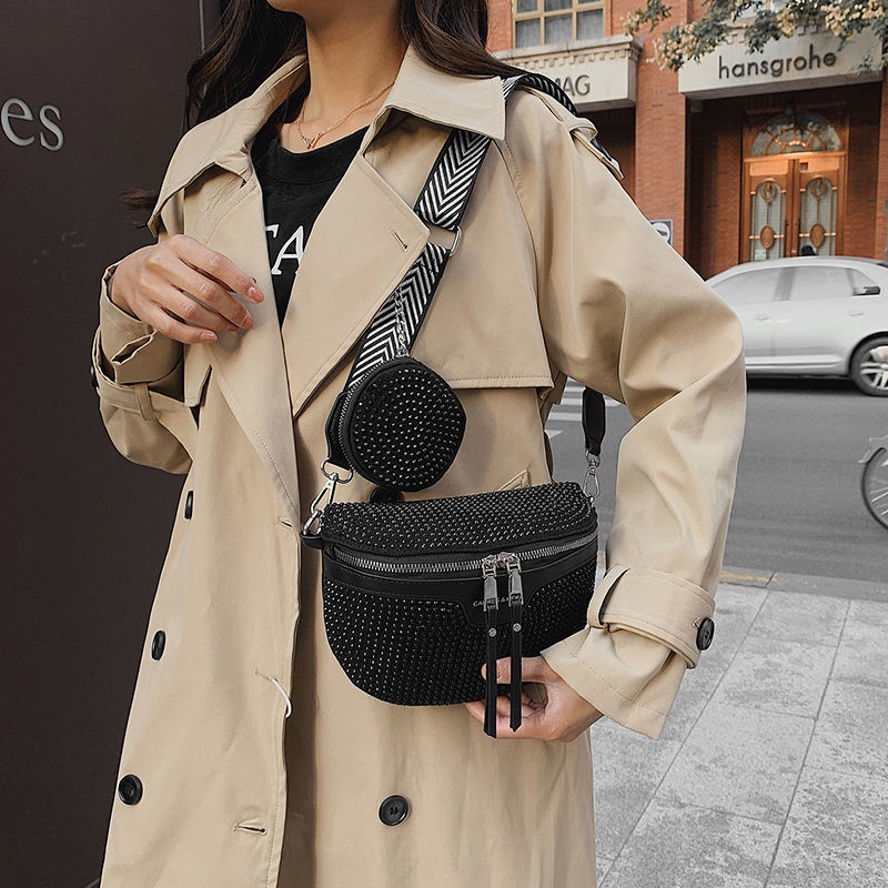 Túi Đeo Chéo Vai Đính Đá Lấp Lánh Thời Trang Hàn Quốc Chất Lượng Cao