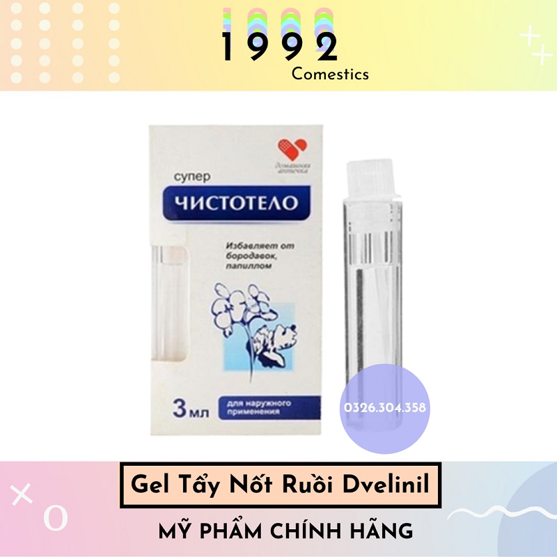 [CHÍNH HÃNG] Gel tẩy nốt ruồi, mụn cóc, mụn thịt, tàn nhang, sẹo lồi Develinil của Nga 3ml