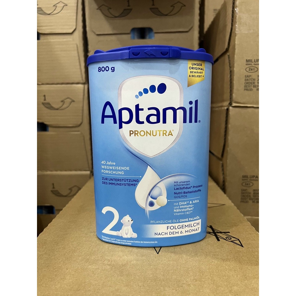 Sữa bột Aptamil xanh cao Kindermilch 800gr đủ số 1+, 2+  mẫu mới 2023