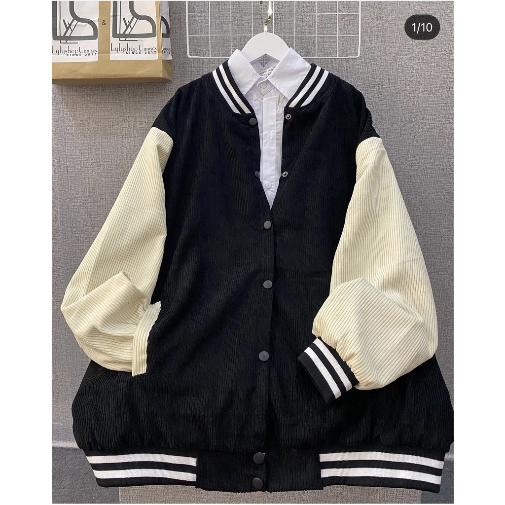 Áo Khoác Bomber Trơn Áo Khoác Chất Nhung Dày Dặn Form Rộng Unisex Nam Nữ Mặc Thoải Mái [Ảnh Thật]